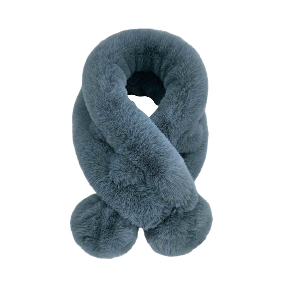 Écharpe Enfants Tour De Cou En Fausse Fourrure Croisé Foulard Garçons Filles Super Doux Cache-col Chaud Automne Hiver Écharpe Peluche Ajustable Vogue Cou Châle Voyage Noël Anniversaire