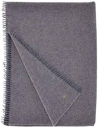 Must Relax-Decke – Wolldecke – hochwertiges Plaid aus reiner Schurwolle mit Fransen – 130x190 cm – 940 medium grey mel. – von ’zoeppritz since 1828’