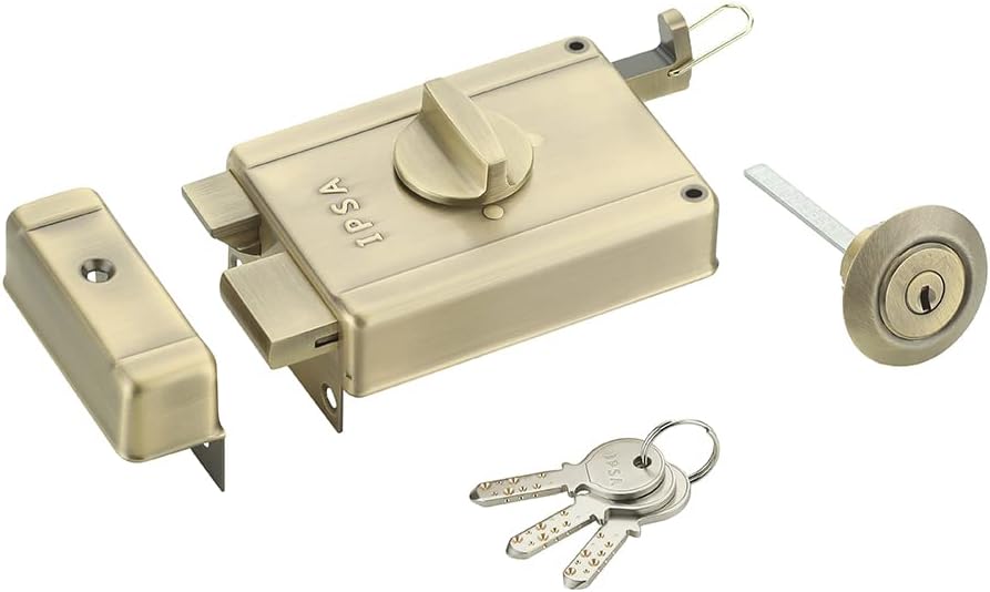IPSA Steel NL05 High Security Main Door Lock with Computer Dimple Key, Standard Size
