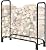 TMEE 4ft Firewood Rack Outdoor Heavy Duty Log Rack Firewood Storage Rack Holder Steel Tubular Easy Assemble Fire Wood Rack for Patio Kindling Logs Storage Steel Tubular Wood Pile Rack Tool Black (4ft)
