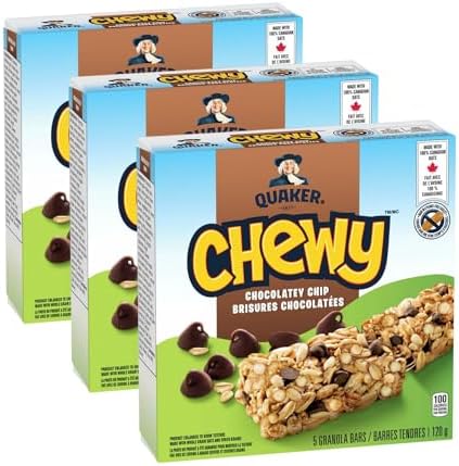 Generic Quaker Chewy Granola Bars - Chocolatey Chip, 120g/4.2 oz (Pack of 3) Shipped from Canada