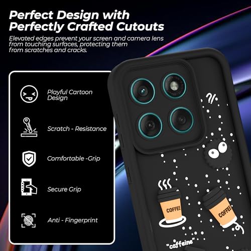Image of A rtistque Back Cover Case for Motorola Moto Edge 60 Fusion | Edge 60 5G | Cute Fun Cartoon 3D | Silicone Case | Camera Protection | Shock Proof Cover | Motorola Edge 60 Fusion Back Cover - Black