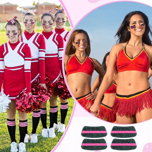 Image of Panitay 2 /12 /16 /24 Pairs Softball Soccer Socks Glitter Eye Black Stickers Team Spirit Accessories for Youth Women Sport Wear