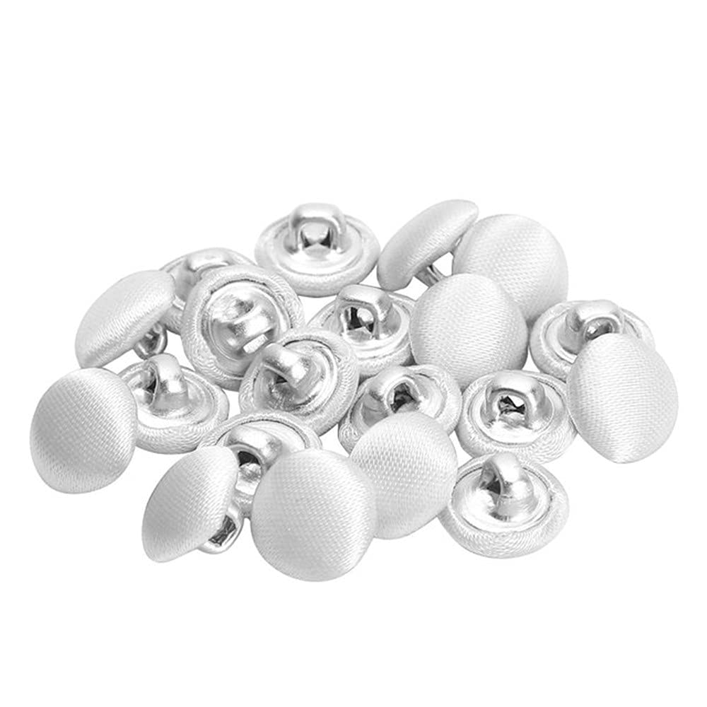 20 Pcs Satin Covered Metal Shank Buttons Cloth Buttons for Wedding Dress Tuxedo Suits