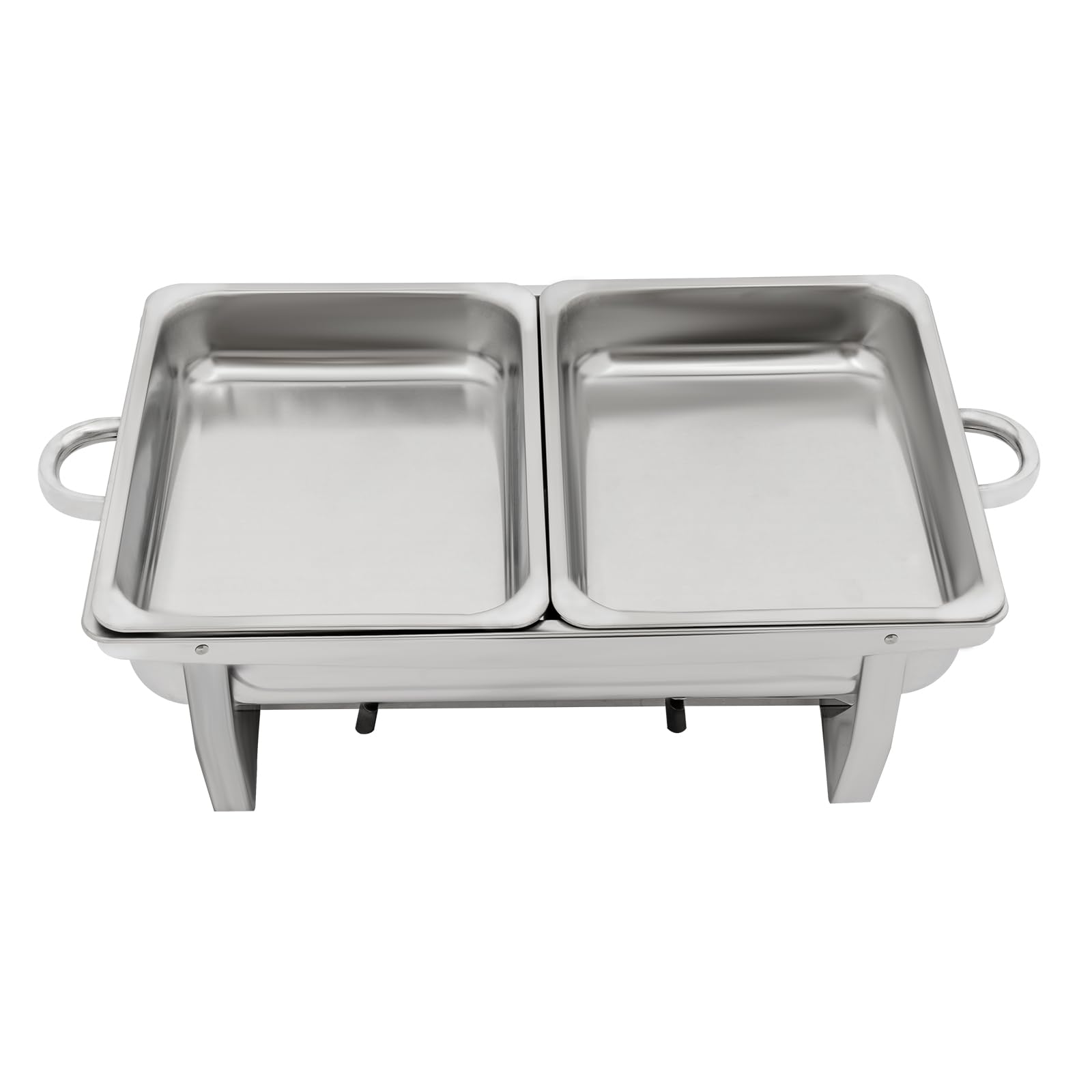 Juego de 4 calentadores de platos de acero inoxidable con tapa, calentador de buffet para alimentos, calentador de alimentos para buffet, catering, fiestas