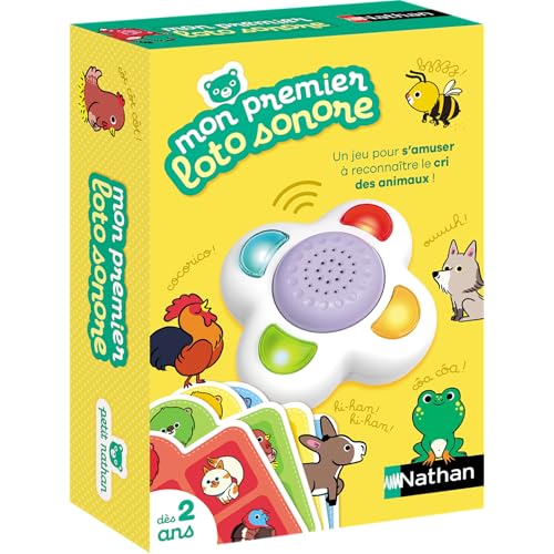 Nathan - Mon premier loto sonore - loto interactif pour les petits - Jeu Educatif et Electronique - apprendre à reconnaître les animaux et leurs sons - A...
