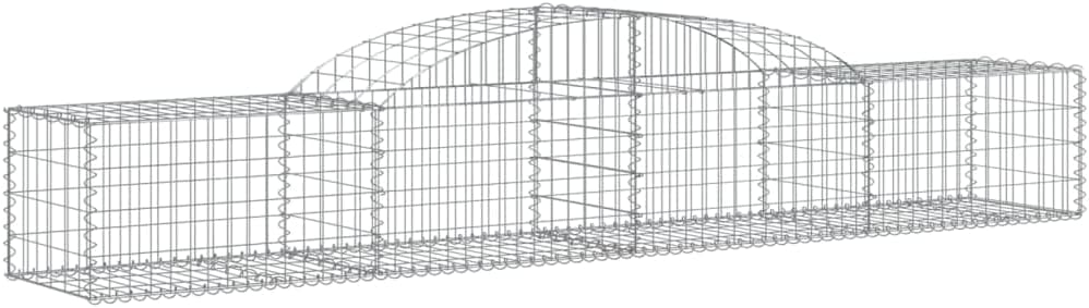 Large Rectangular Gabion Basket Silver Galvanized Iron Heavy Weight Endurance for Outdoor Garden Landscaping Retaining Walls and Decorative Barriers, Durable Construction