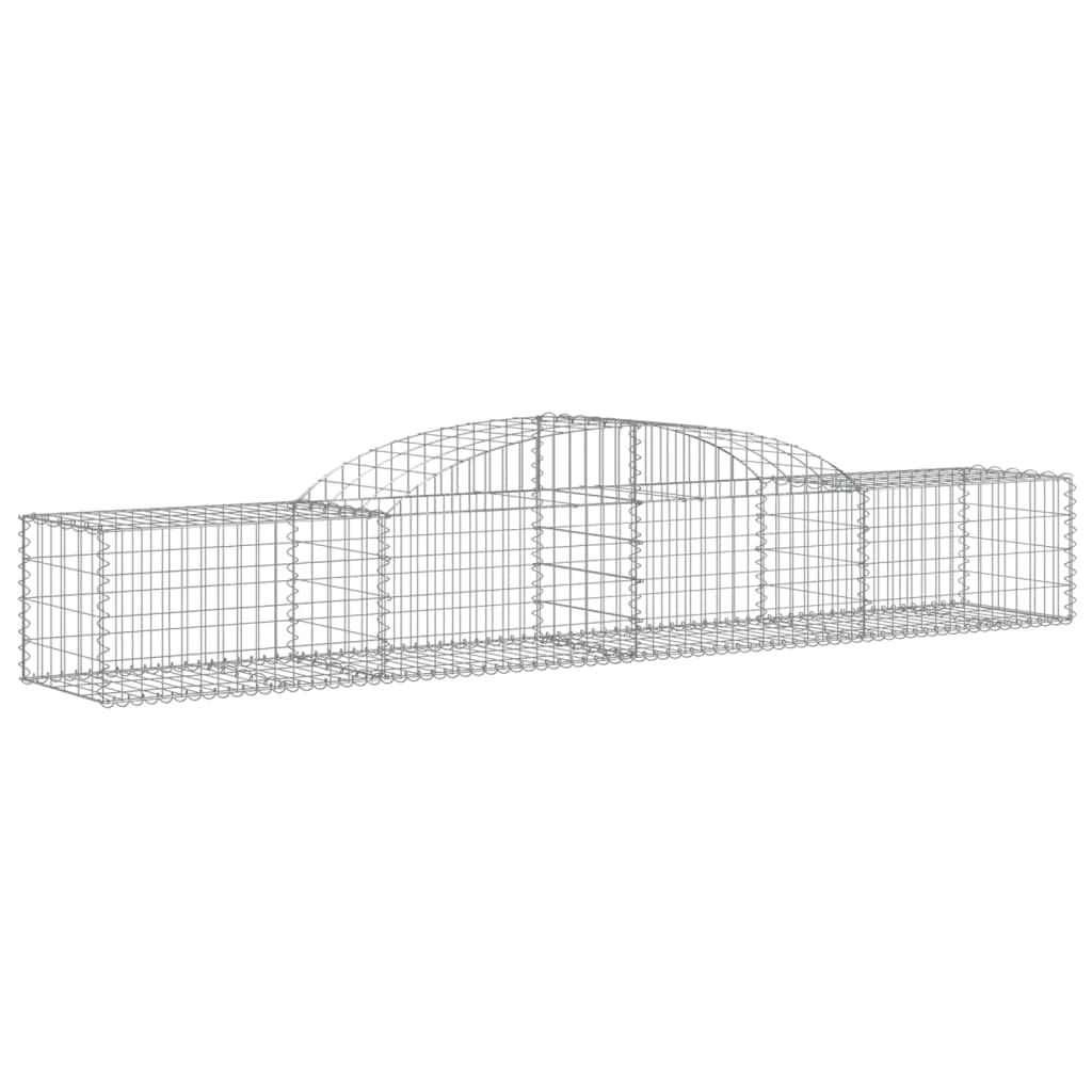 vidaXL Arched Gabion Basket Cage Mesh Wire Stone Basket Outdoor Spiral Retaining Wall Planter Garden 300x50x40/60 cm Galvanised Iron