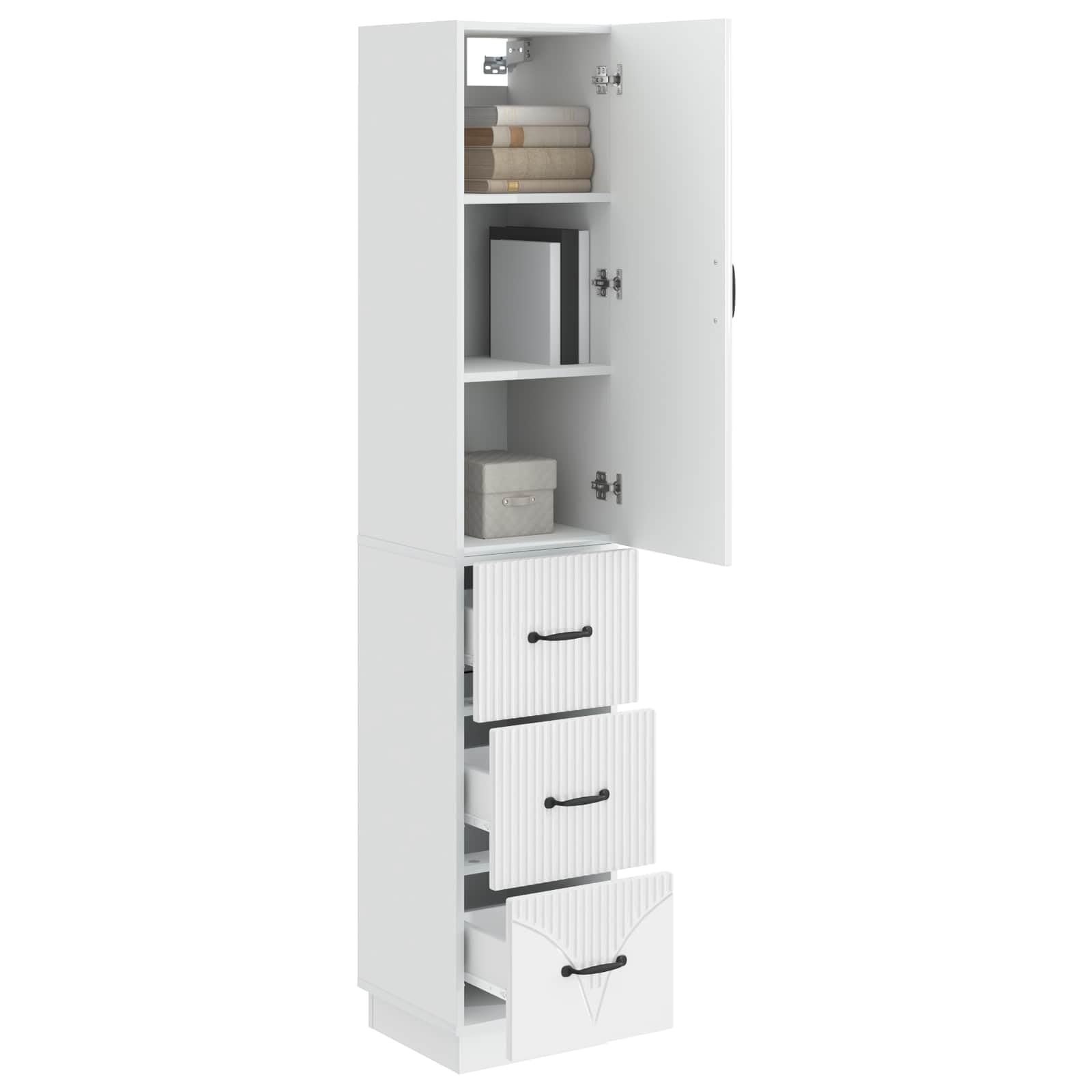 Set di Armadi 2 Pcs Bianco Lucido 33 x 34,5 x 87 cm