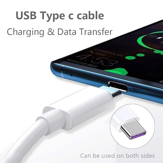 Image of Original 44W USB Type C Fast Charger Set Compatible with Vivo Y58 5G, T3 5G, T3x 5G High-Speed Charging Adapter with Cable