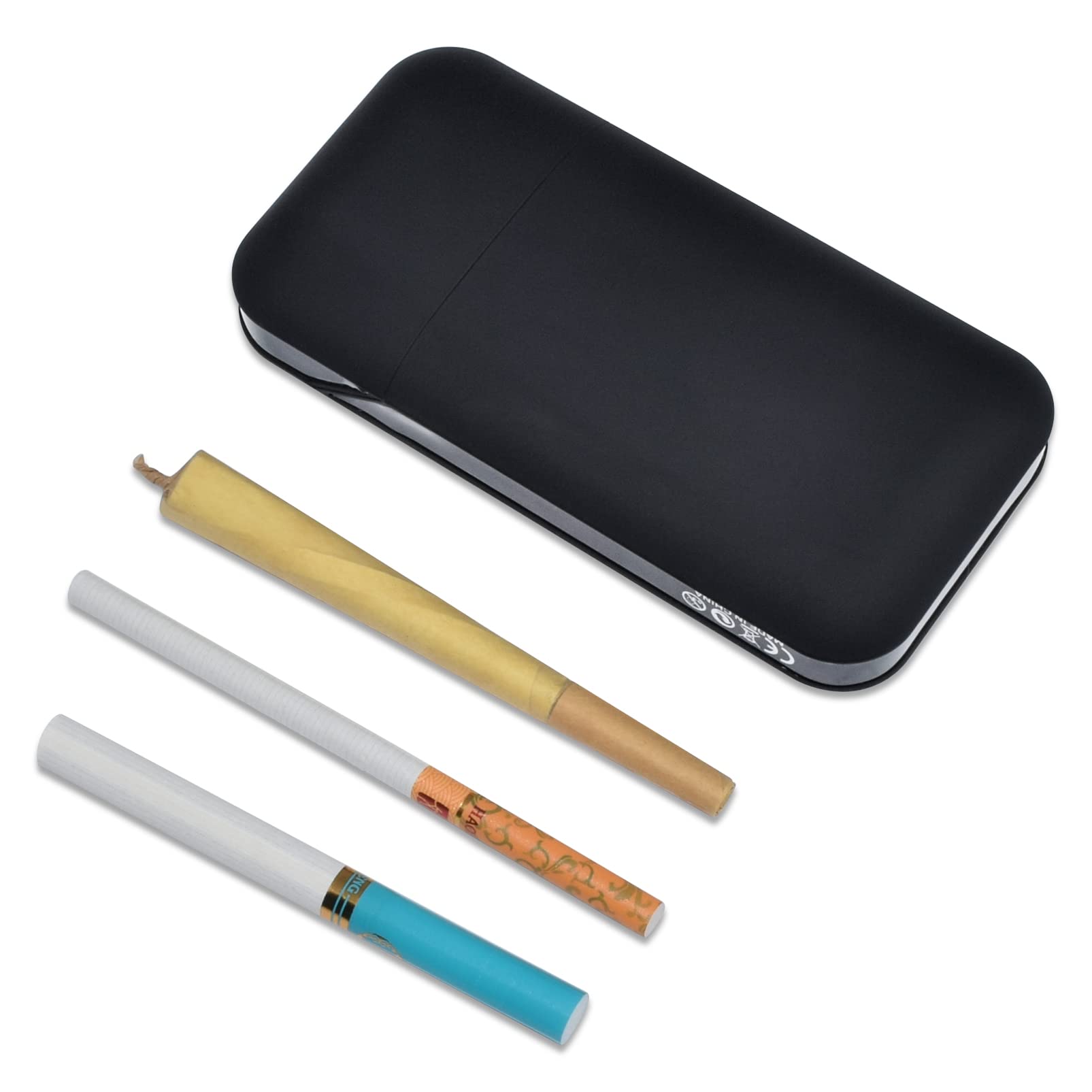 WEILE Portable King Sized Rolling Paper-Cone Holder Pre-roll Cone Case Lightweight Cigarette Case (Black) : Health & Household