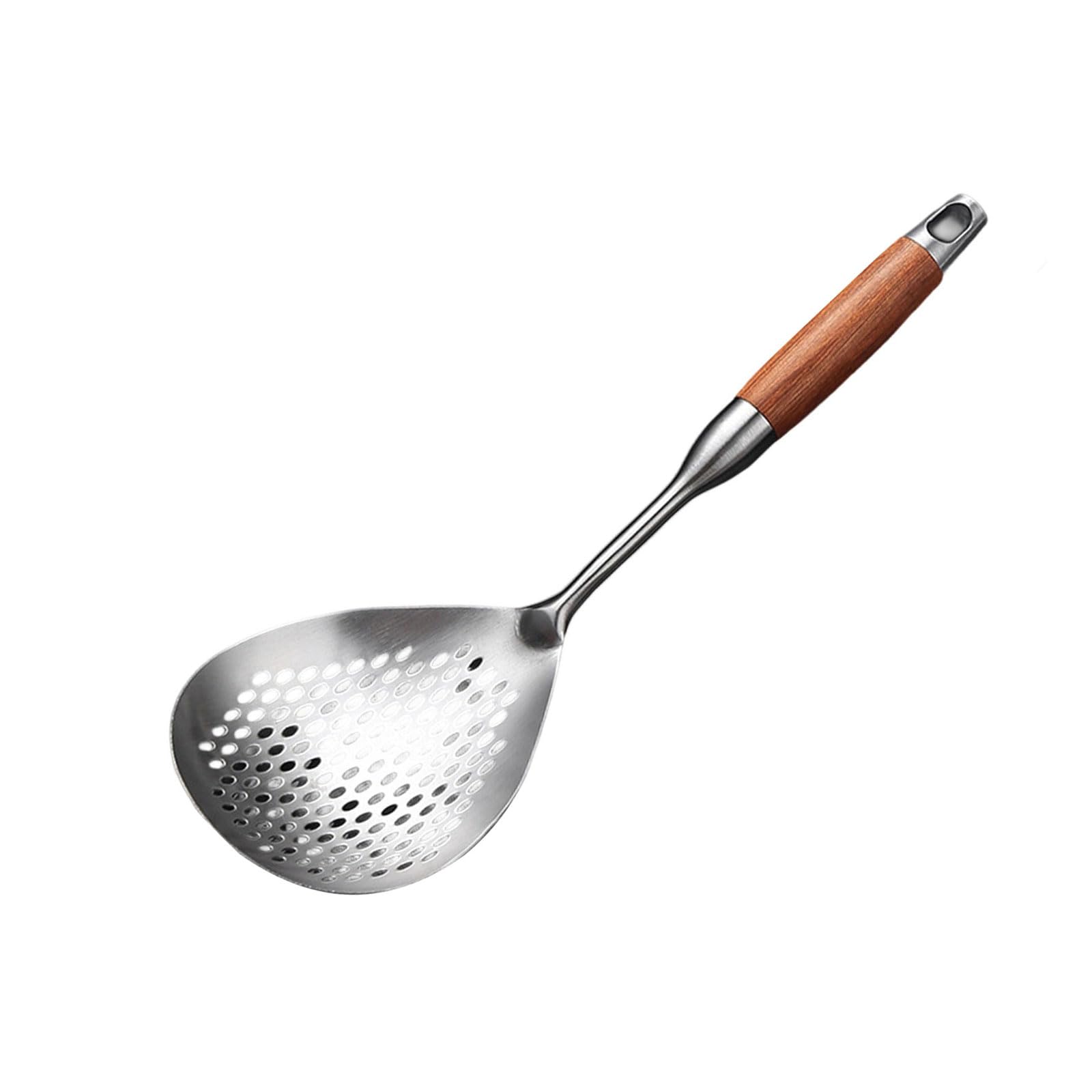 APGLSXY Stainless Steel Skimmer Spoon with Handle Strainer Ladle Large Colander for Straining and Blanching Large Colander
