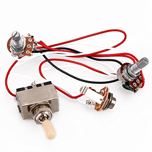 Interrupteur à bascule 3 voies + potentiomètres 500 K + faisceau de câblage pour guitare Humbucker LP 2 - Les Beatles, Paul McCartney, John Lennon, RIngo Starr, George Harrison Interrupteur à bascule 3 voies + potentiomètres 500 K + faisceau de câblage pour guitare Humbucker LP 2 – Image 3