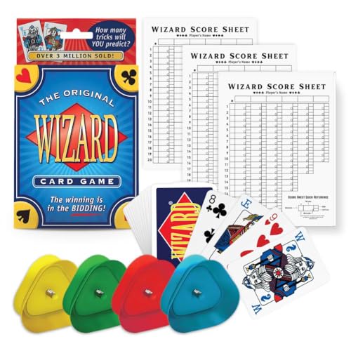 The Original Wizard Cards Game and Card Holder for Playing Cards (4-Pack) - Classic Card Game for...