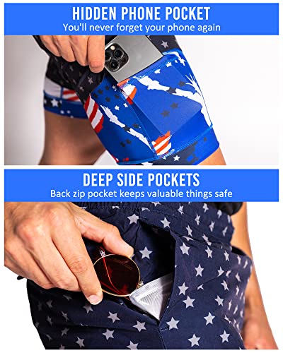 Image of maamgic Mens Workout Shorts 2 in 1 Stretch 5 inch / 7 inch Gym Shorts Running Shorts with Compression Liner Zip Pocket
