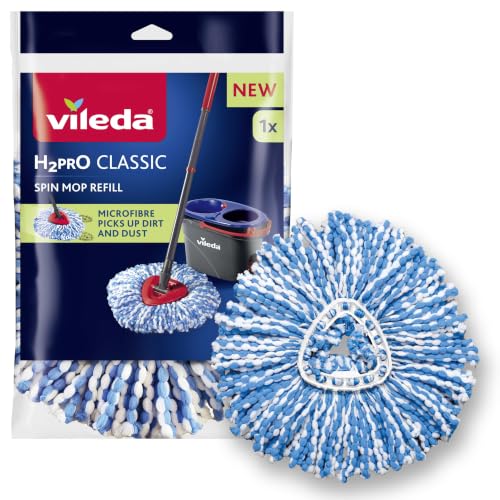 Vileda H2PrO Recambio de Mopa Giratoria, Microfibra, Lavable a Máquina