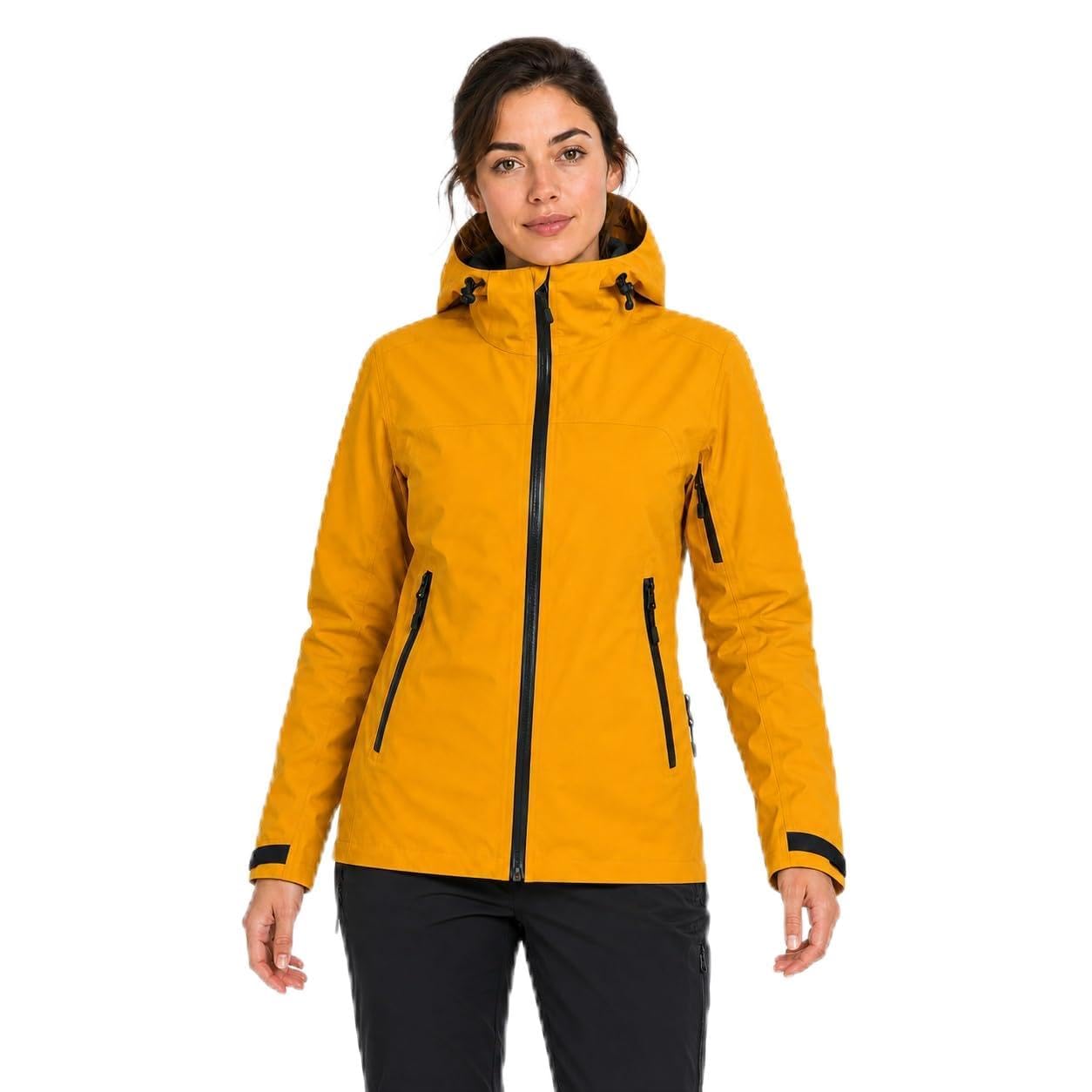 Damen 3-Lagen Hardshelljacke Wasserdicht Winddicht Wanderjacke | Unterarmbelüftung, atmungsaktiv, abnehmbare Kapuze, leichtes Design, für Trekking und Bergsport