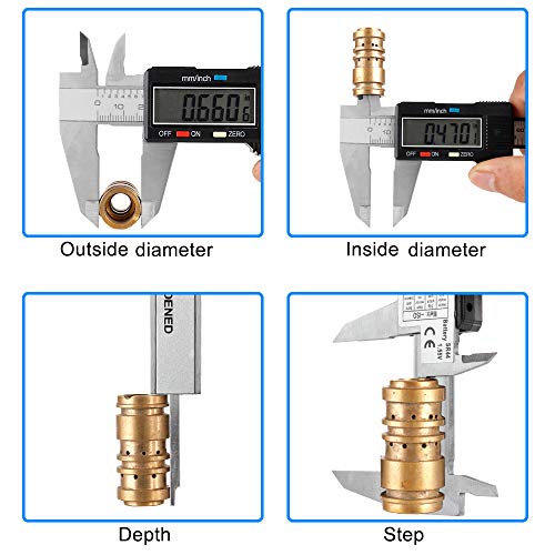 Digital Caliper 6 inch Vernier Caliper Digital Measuring Tool Stainless Steel Caliper Tool Inch/Metric Conversion Large LCD Screen Auto-off Feature