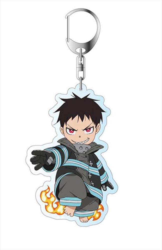 futurecos Fire Force Acrylic Key Chain Anime Keychain Figure for Shinra Kusakabe Keyring Backpack Key Buckle Key Pendant Charms