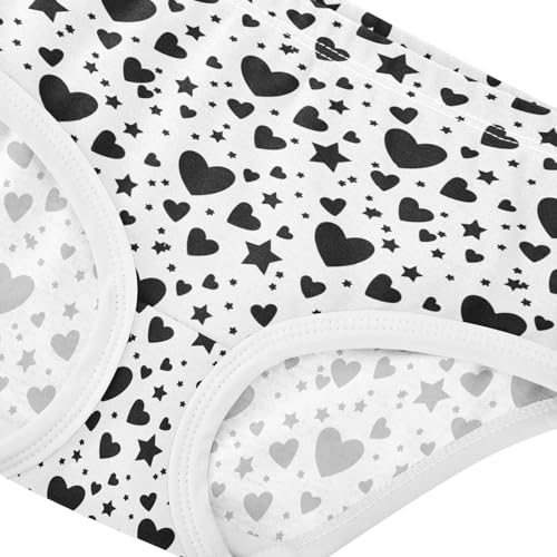 Heart Star Black and White Toddler Girls's Underwear 2T 23028714