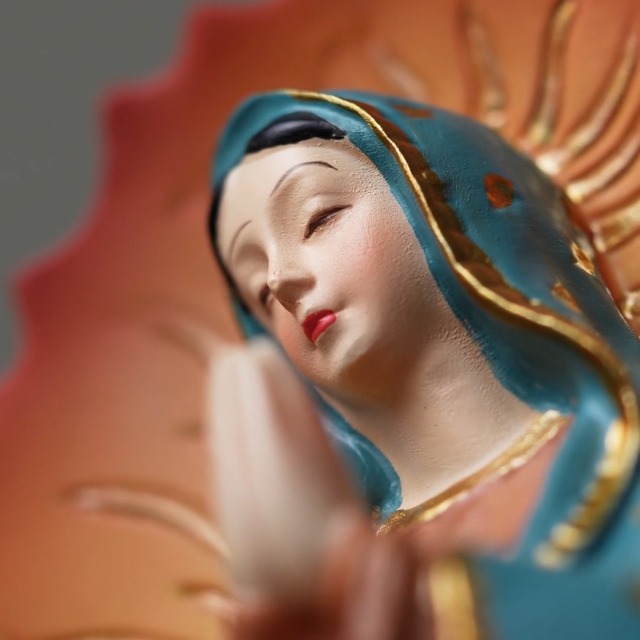 Estatua Virgen de Guadalupe 20 cm Resina Multicolor miniatura 7