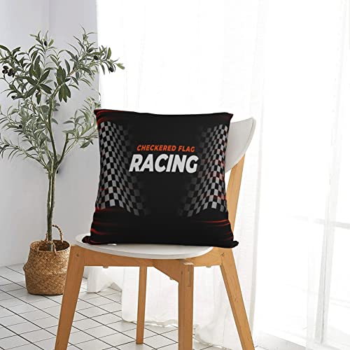 Limhibu Race Car Throw Pillow Covers 18X18 Inch Farmhouse Home Room Decor For Bedroom Living Room Sofa Car Cushion Pillow Case Checkered Racing Flag Cbghh6534 #TOP4