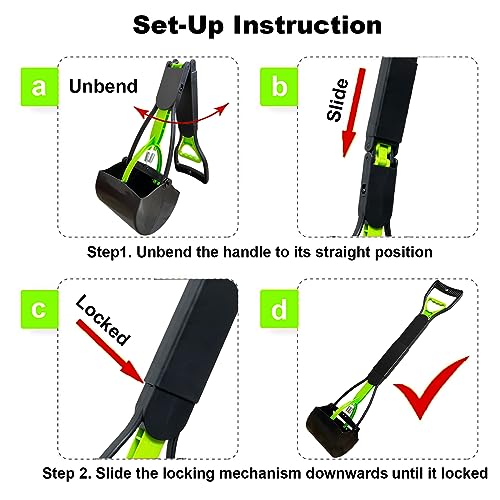 Image of 2-Piece ofPooper Scooper for Large Small Dogs Heavy Duty, Long Handle Poop Scoop for Yard, Grass, Gravel, Dog Poop Grabber with High Strength Material and Durable Spring