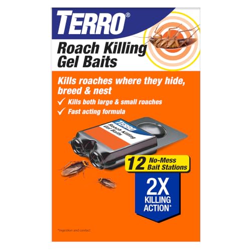 TERRO Roach Killer Gel Bait Stations 12-Pack Ready-to-Use Cockroach Bait