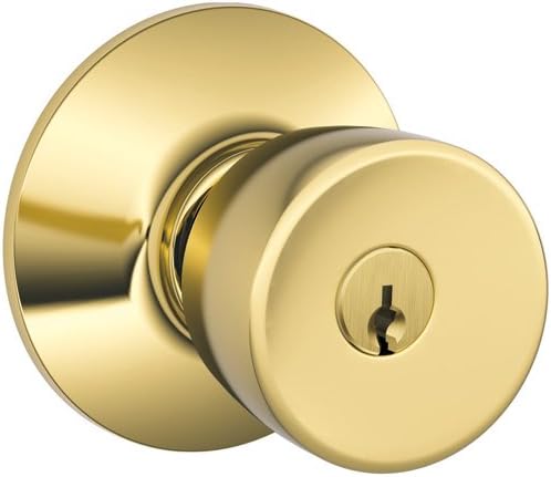 Schlage F51VBEL505 PB Bell Entry KNOB, No Size, Bright Brass