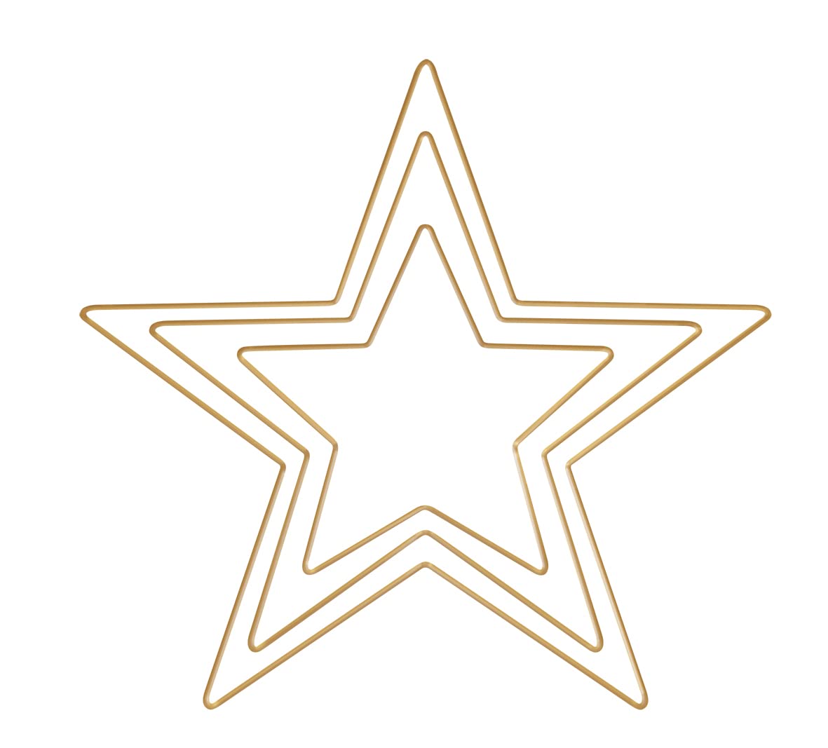Rayher Set of 3 Star Shaped Metal Rings for Seasonal Crafts, Gold Coated Wire Stars for Dream Catcher and Macrame, gold, various sizes, 25224616