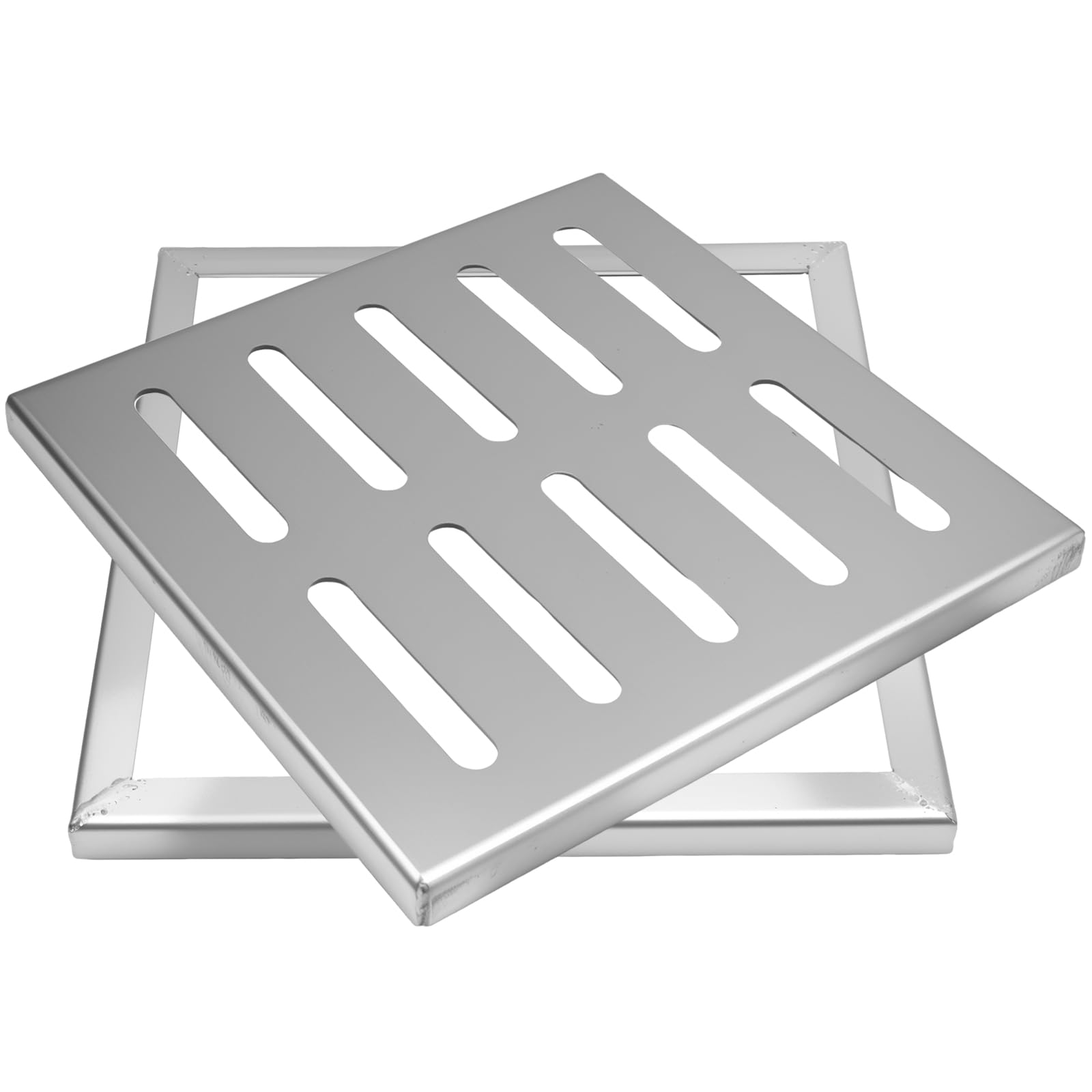 Hoypeyfiy 300 x 300 x 20 x 2 mm Edelstahl Abflussabdeckung, Bodenablauf mit Rahmen, Geeignet für Kommunale Straßen und Wohnsiedlungen