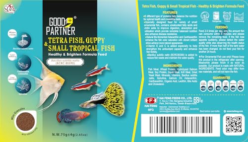 Purify Series for Tetra Fish Food, Small Tropical Sinking Pellets, Suitable for Betta, Guppy Fish, All Natural Ingredients, Balanced Composition of Fish Feed, 2.65 oz (Pack of 1)