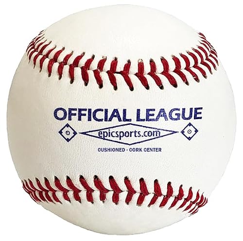 Epic 9\" Raised Seam, Genuine Split Leather Cover, White/Red/Black Baseball (1-Doz) ONE DOZEN
