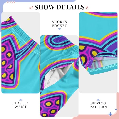 Purple Mushroom Boys Pants Boys Athletic Pants Long Pant for Boywith Pockets Wide-Leg Size 6-14Y4