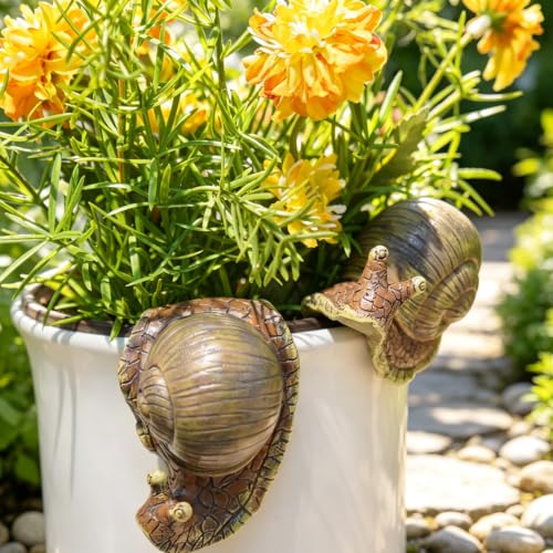 LC LCdecohome Resin Snail Set2 Plant Pot Decorations 5.9 * 3.3 * 4.3 inch