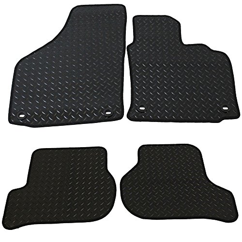 JVL 1350R Alfombrillas Para Coche con 4 Clips, Color Negro