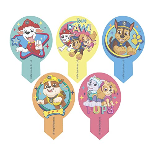 Dekora - Dekorapin Decoración Comestible para Tartas Cupcakes o Pasteles de Cumpleaños Infantiles - 20 Obleas Comestibles de Paw Patrol la Patrulla Canina - Tamaño 6,5x4 cm