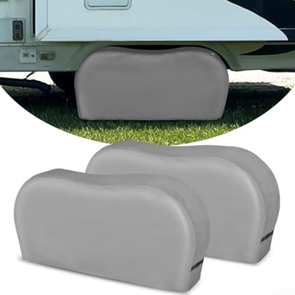 Cubiertas para neumáticos de camión y RV para todas las estaciones para neumáticos de doble eje con construcción de vinilo grueso y respaldo suave para evitar arañazos y daños climáticos (420 negro