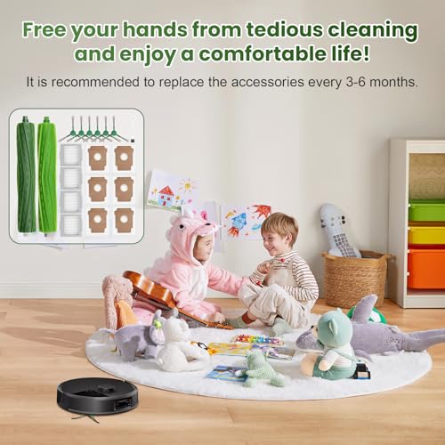 Image of 19 Pcs Accessories Kit Compatible with iRobot Roomba Max 705 Vac /Plus 504 Vac Robot Vacuum, Replacement Parts Include 2 Main Brushes, 6 Dust Bags, 4 Filters, 6 Side Brushes, 1 Cleaning Tool