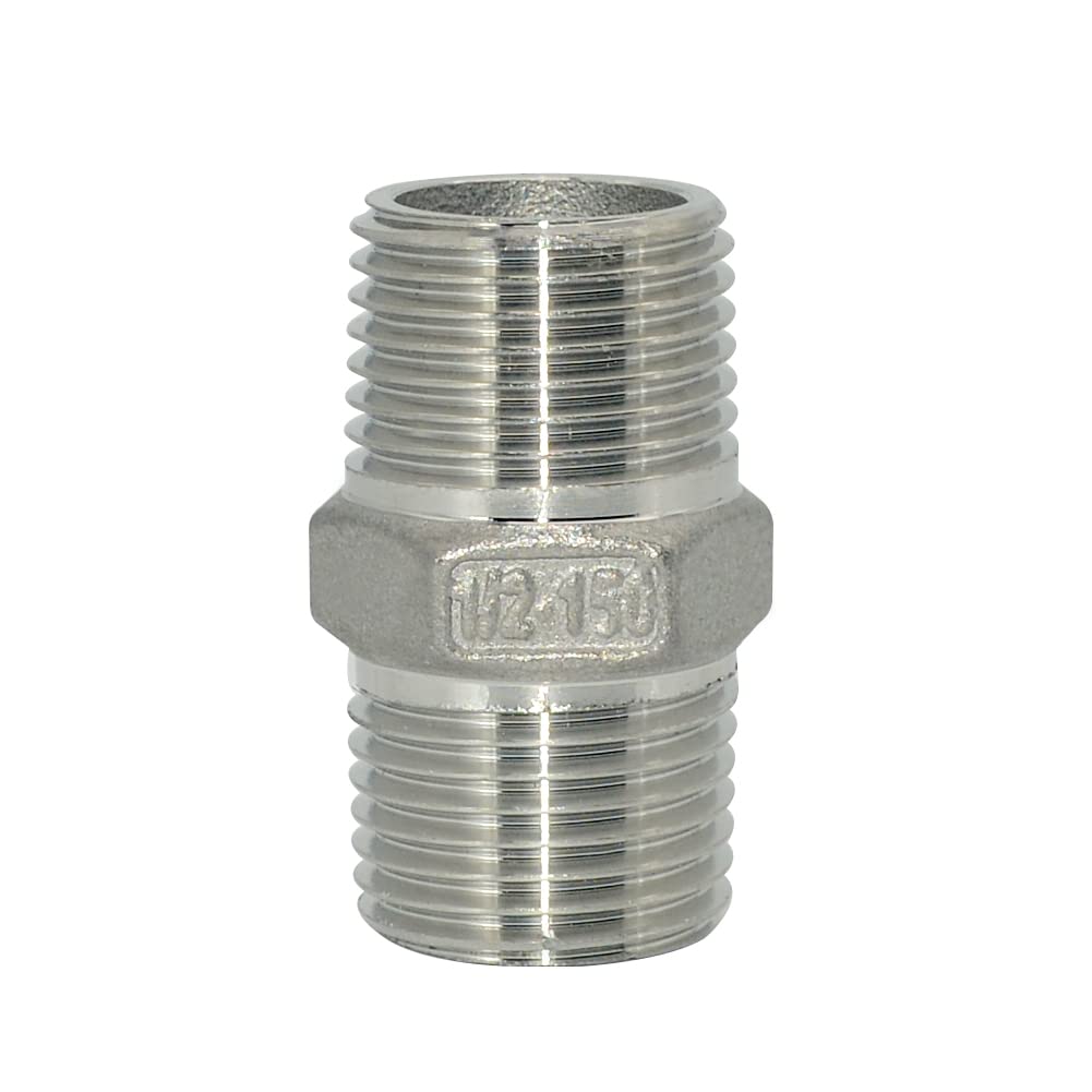 1 pz 1/8 1/4 3/8 1/2 3/4 1" Filettatura maschio Nipplo esagonale Unione 304 Raccordo for tubo in acciaio inox Raccordo for acqua Olio Aria Adattatore filettato,Connettori(1")
