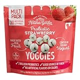 Nature's Garden Probiotic Strawberry Yoggies, 21oz (30 x 0.7oz), Yoggie Bites Strawberry Yogurt Covered Snack Pack, High Fiber, Delicious Real Fruit Pieces, No Artificial Flavors or Colors, Better-For-You Snack for Adults & Kids
