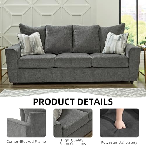 Signature Design by Ashley Stairatt Casual Sofa with Flared Arms, Gray - Image 6