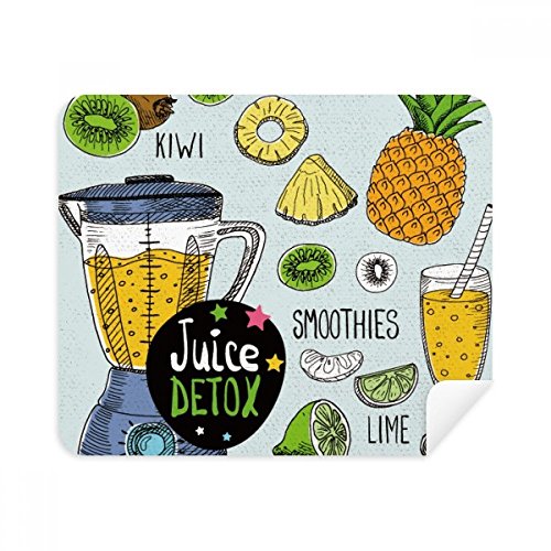 Chiffon lunettes et écran suédé anti-traces motif kiwi ananas lot de 2