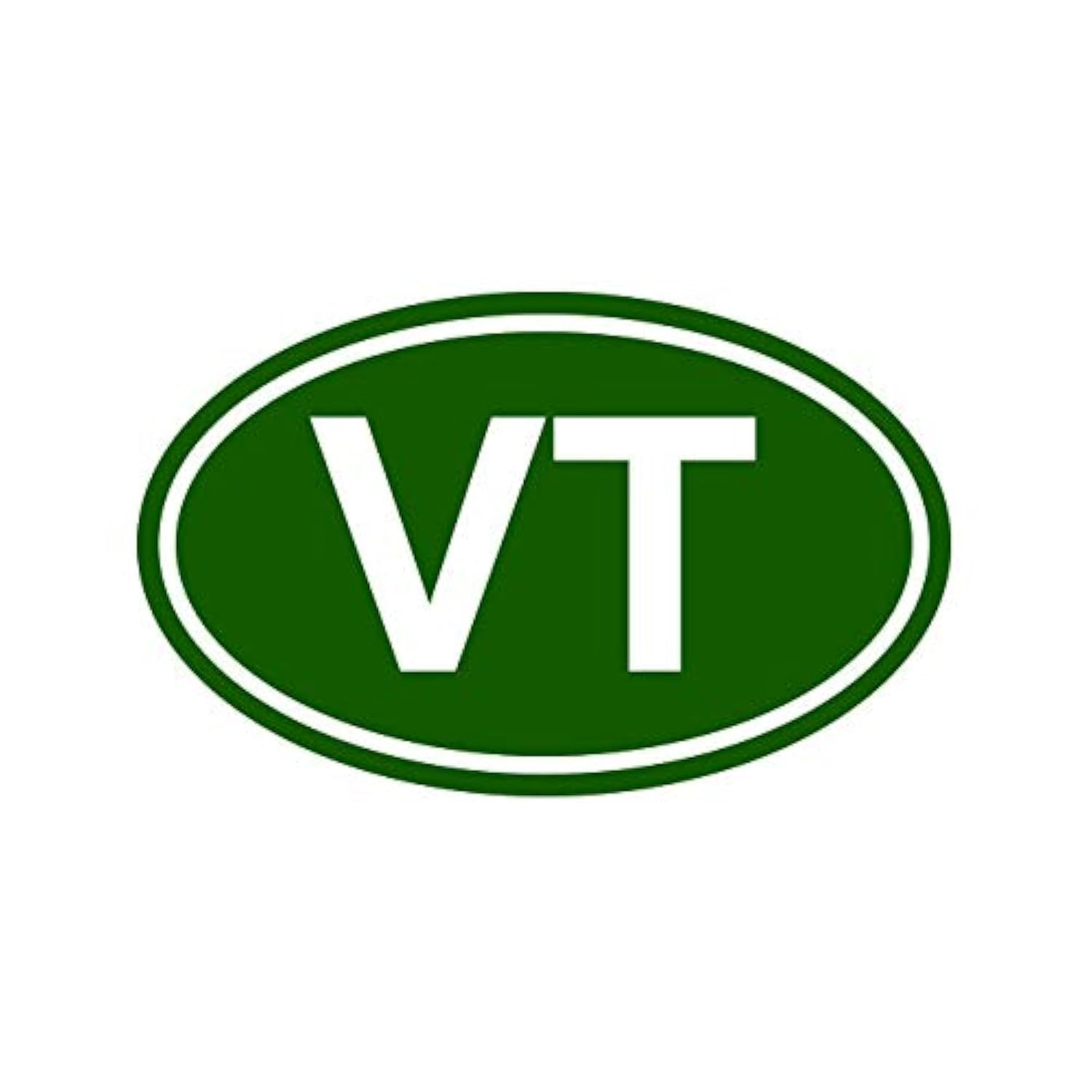 Green Oval VT Vermont Sticker Decal Self Adhesive Vermont Oval vt Euro Oval 6.00" Wide