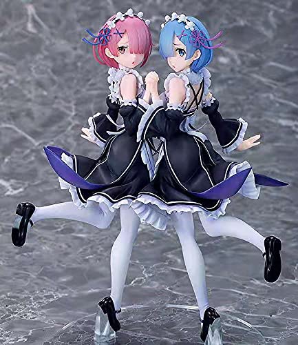Handgefertigt Abnehmbar 25CM Anime Re: Das Leben In Einer Anderen Welt Von Zero Ram Rem Maid Outfit PVC Action Figure Anime Schönes Mädchen Desktop Statue Ornament Sammlung Figur Puppe Geschenk Boxed Cover