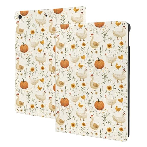 Housse iPad 10.2 compatible 9e 8e 7e gén motif poulet canard