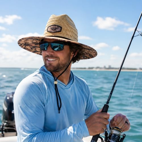 Image of Palmyth Straw Hat for Men & Women Sun Hats, Beach Hat, Fishing Hat Wide Brim UPF 50+ Sun Protection