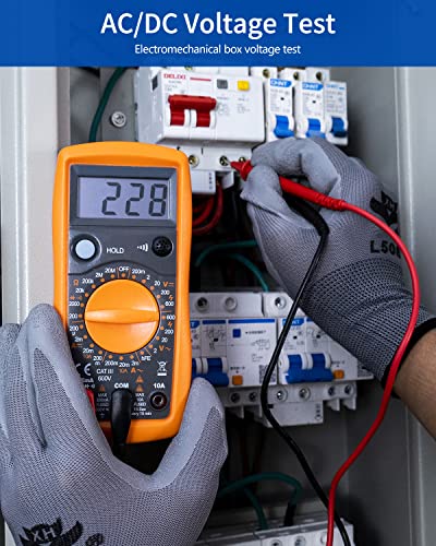 Caxielly Digital Multimeter, Ohm Volt Amp Tester, Ac/Dc Voltage, Ac/Dc Current, Diode, Triode, Data Hold #TOP5
