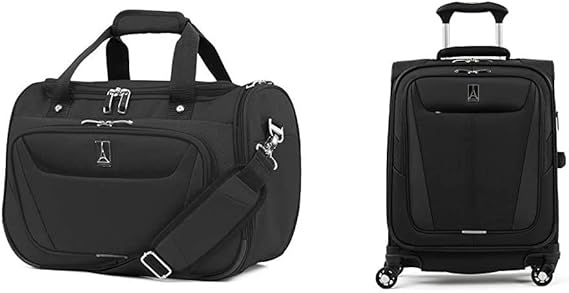 review Travelpro Maxlite 5-Softside Expandable Spinner Wheel Luggage, Black, 2-Piece Set (Tote/19)