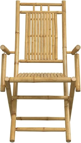 Miniatura 8 de Juego de bistró plegable de bambú compacto, muebles de patio al aire libre, mesa redonda y 2 sillas, estilo rústico para balcón, jardín, terraza,